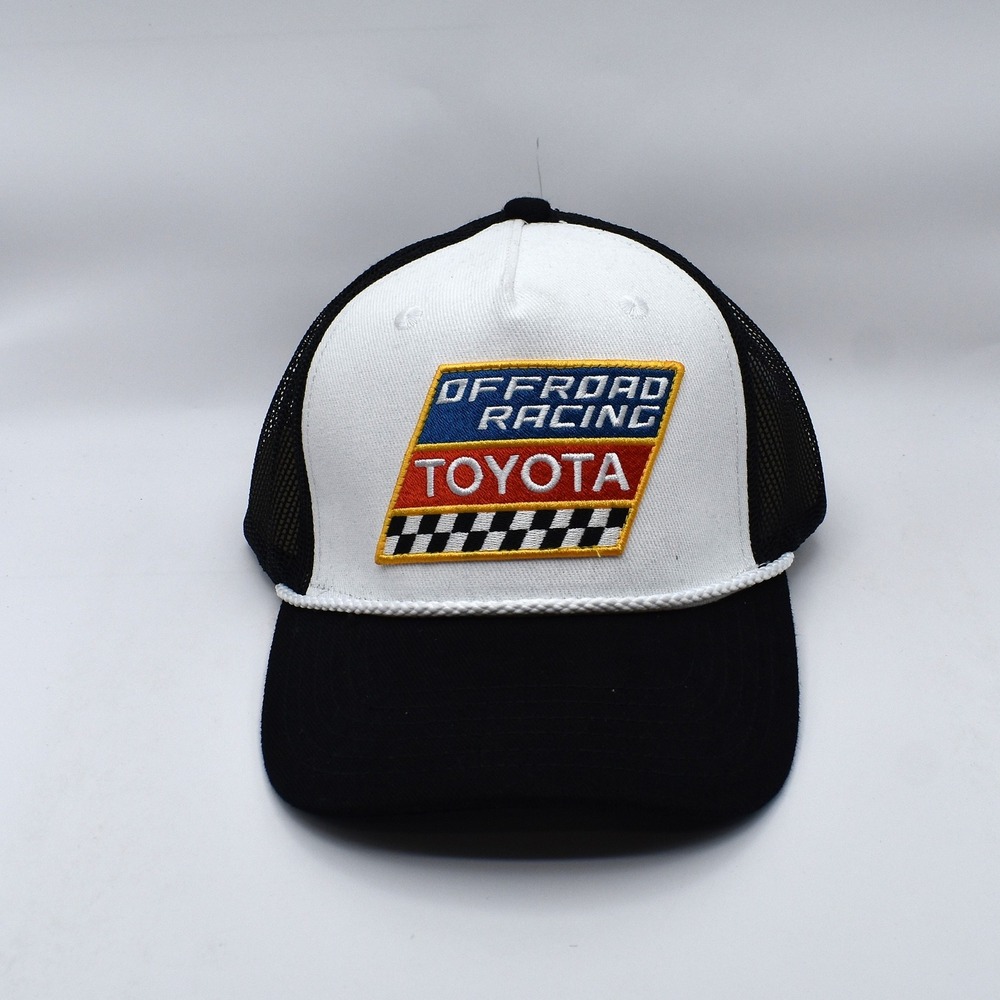 Toyota Off-Road Racing Rope Trucker Snapback Hat Cap Black White Patch OSFA NEW